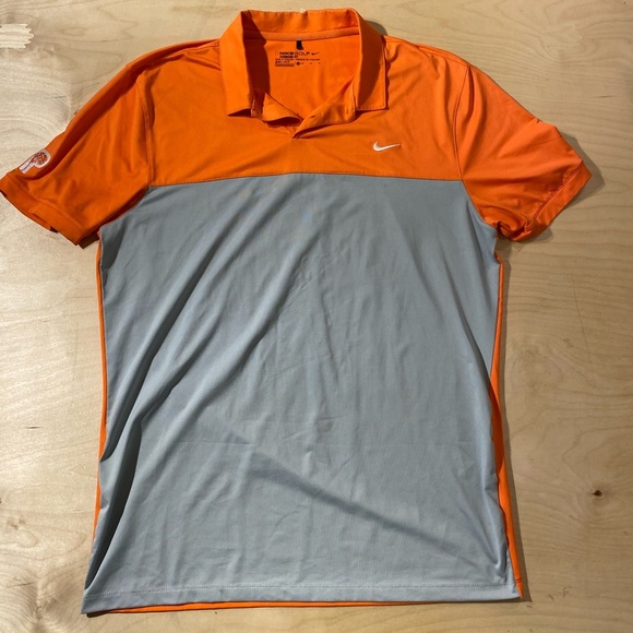 Nike Golf Men's Orange and Gray Polo Shirt Medium (MW) - Picture 2 of 14